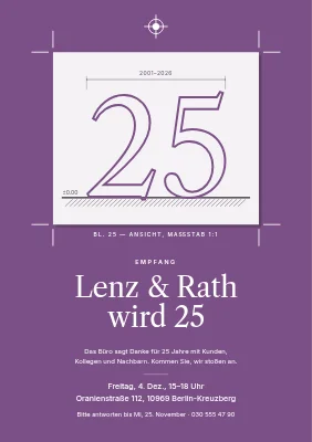 Einladung zum Empfang — 25-jähriges Jubiläum