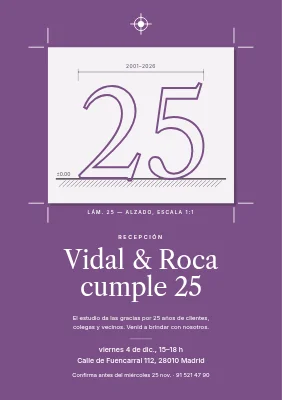 Invitación a recepción — 25.º aniversario