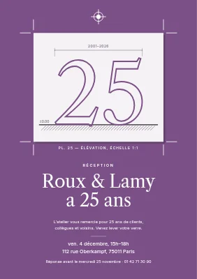 Invitation à une réception — 25e anniversaire