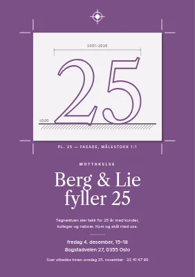 Resepsjonsinvitasjon — 25-årsjubileum