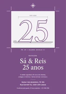 Convite para receção — 25.º aniversário