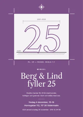 Inbjudan till mottagning — 25-årsjubileum