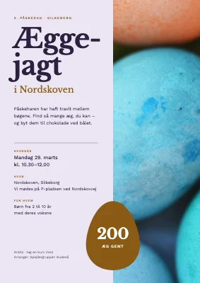 Æggejagt i Nordskoven — påskeplakat
