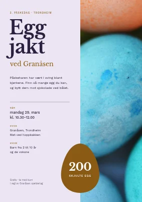 Eggjakt i Nordskoven — påskeplakat