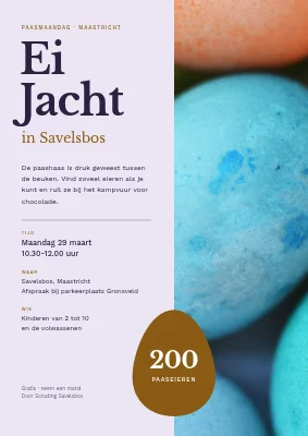 Eierenjacht in Nordskoven — paasposter