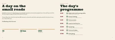 Pages 2–3 of Programme for a vintage car rally – 12 pages