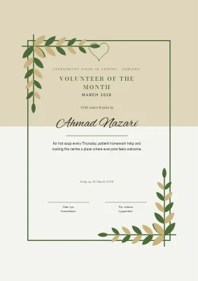 Volunteer of the month