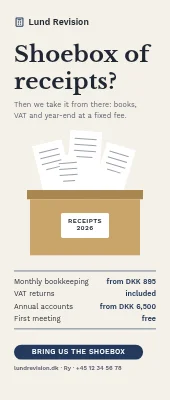 Accountant roll-up — a shoebox of receipts