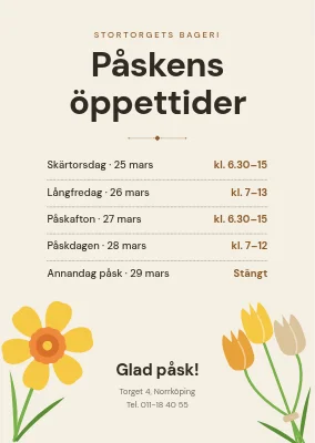 Påskens öppettider — Stortorgets Bageri
