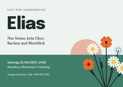 Nicht-Konfirmationsfeier — Horizont und Wildblumen