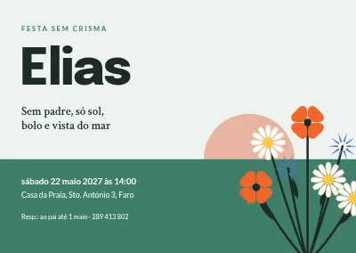 Festa de não-crisma — horizonte e flores silvestres