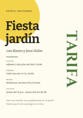 Fiesta en el jardín en Klitmøller — invitación