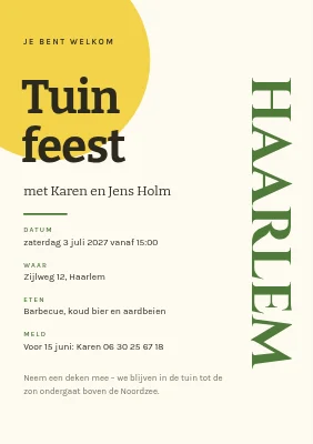 Tuinfeest in Klitmøller — uitnodiging