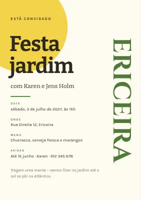 Festa no jardim em Klitmøller — convite