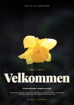 Konfirmation — velkomstskilt som retro filmplakat