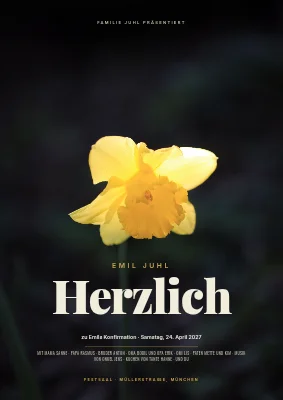 Konfirmation — Willkommensschild im Retro-Filmposter-Stil