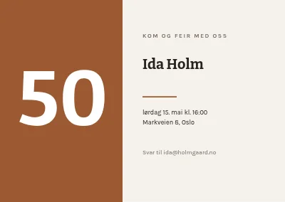 Turning 50 on Møllestien