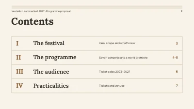 Page 2 of Music festival — programme proposal