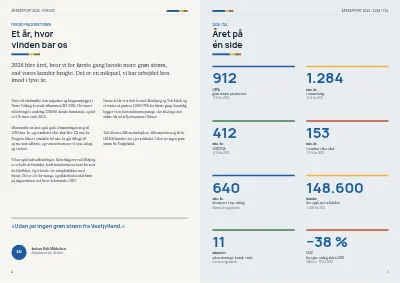 Side 4–5 af Årsrapport for energiselskab – 48 sider