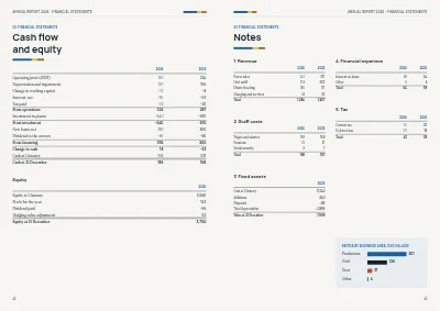 Pages 42–43 of Annual report for an energy company – 48 pages