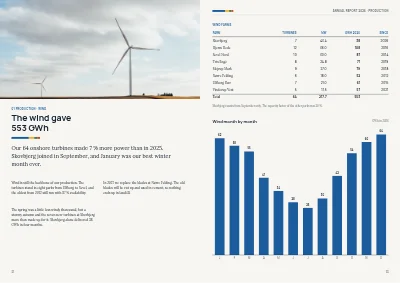 Pages 12–13 of Annual report for an energy company – 48 pages