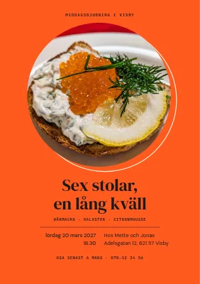Middagsbjudning — tallrik i en cirkel