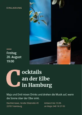 Cocktailparty — Initiale und Pfirsichcocktail