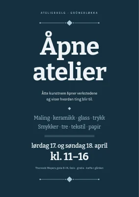 Åpne atelierer — klassisk plakat