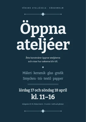 Öppna ateljéer — klassisk affisch