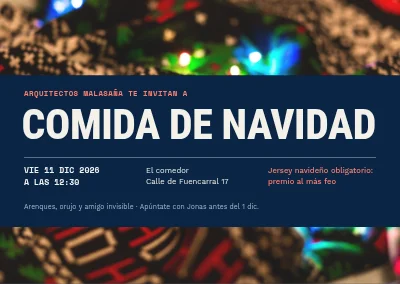 Comida de Navidad — jerséis y una banda azul marino