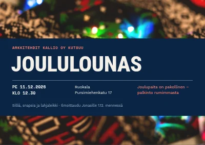 Joululounas — joulupuserot ja laivastonsininen raita