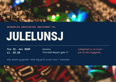 Julelunsj — gensere og et marineblått bånd
