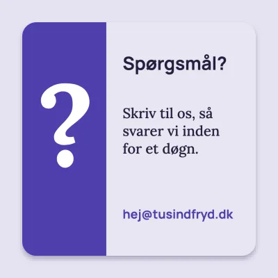 Spørgsmål? Skriv til os