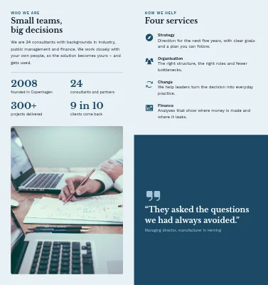 Sivu 2 – Consultancy company profile