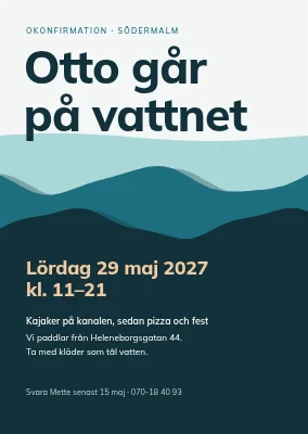 Okonfirmation — kajaker och pappersvågor