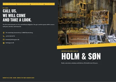 غلاف Carpentry firm brochure – 12 pages