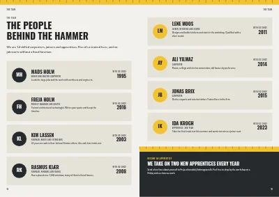 الصفحات 10–11 من Carpentry firm brochure – 12 pages