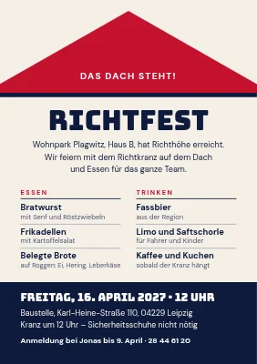 Richtfest — das Dach steht