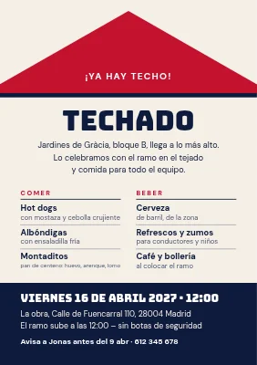 Fiesta de fin de estructura — el tejado ya está puesto
