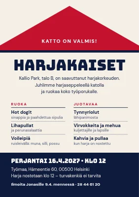 Harjannostajaiset — katto on päällä