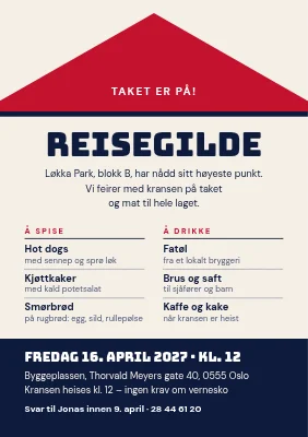 Reisegilde — taket er på