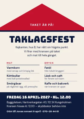 Taklagsfest — taket är på