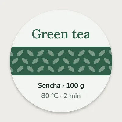 Green tea with a leaf band