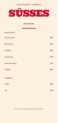 Dessertkarte Flødekanten — Refshaleøen