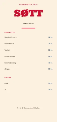 Dessertmeny Flødekanten — Refshaleøen