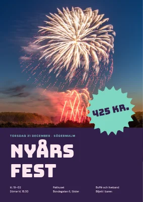 Nyårsfest vid hamnen — affisch