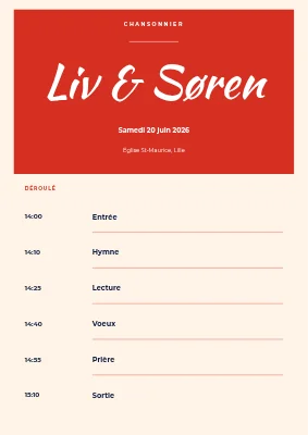 Livret de chants — Liv et Søren, Rønne