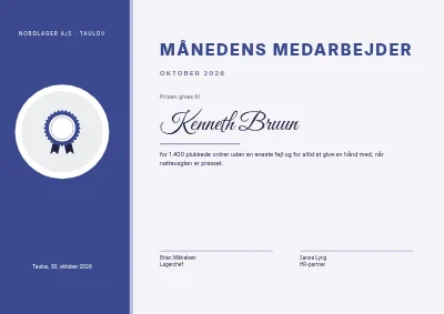 Månedens medarbejder — lager