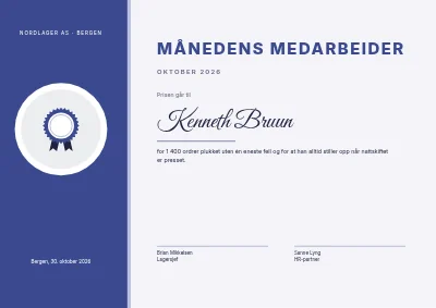 Månedens ansatt — lager