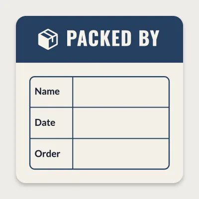 Packed by, table